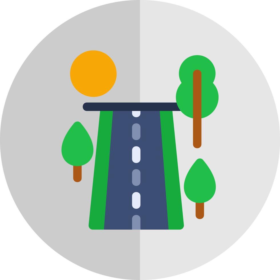 Road Landscape Vector Icon Design