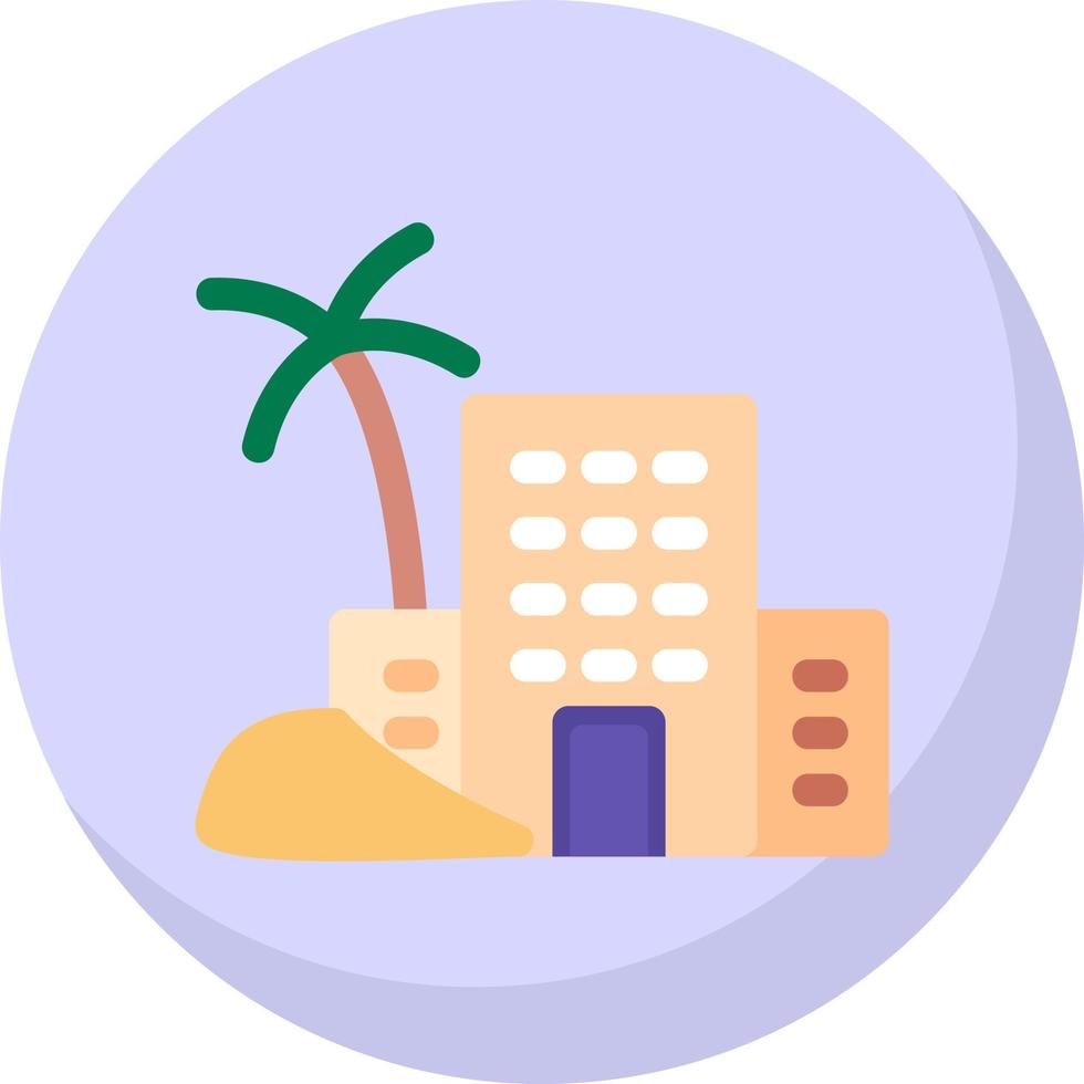 Desert Hotel Vector Icon Design