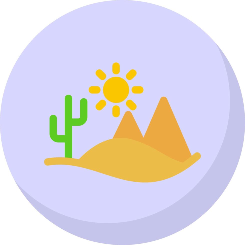 Desert Landscape Vector Icon Design