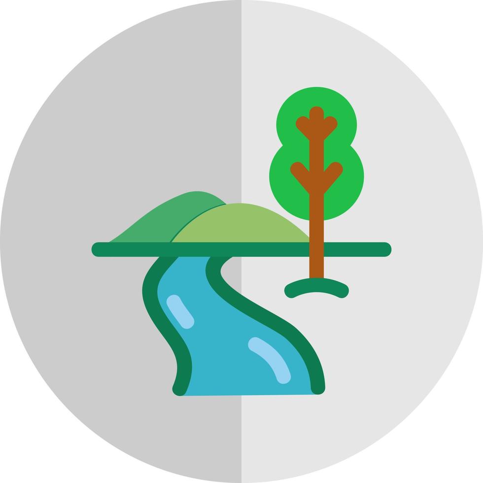 River Landscape Vector Icon Design