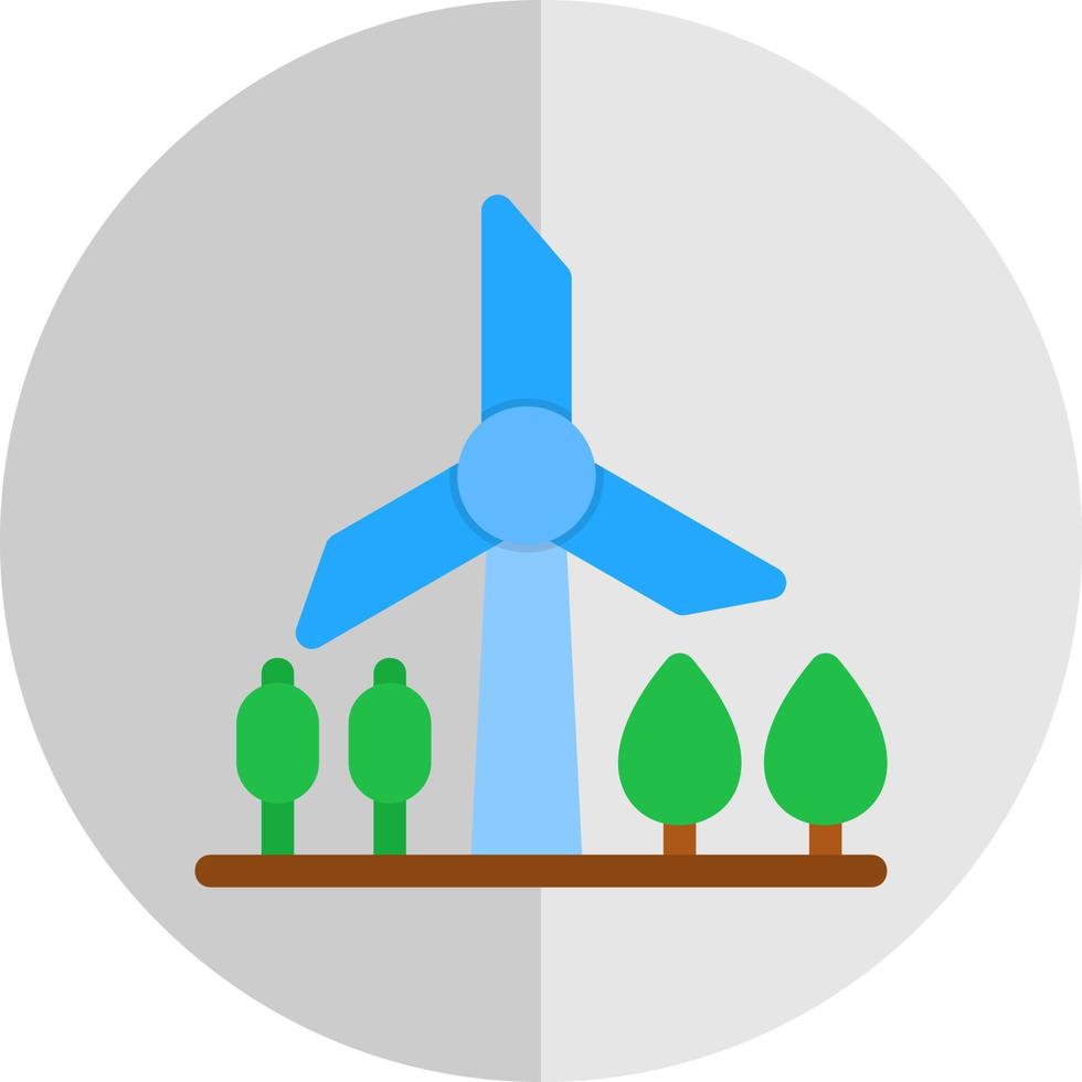 Windmill Landscape Vector Icon Design