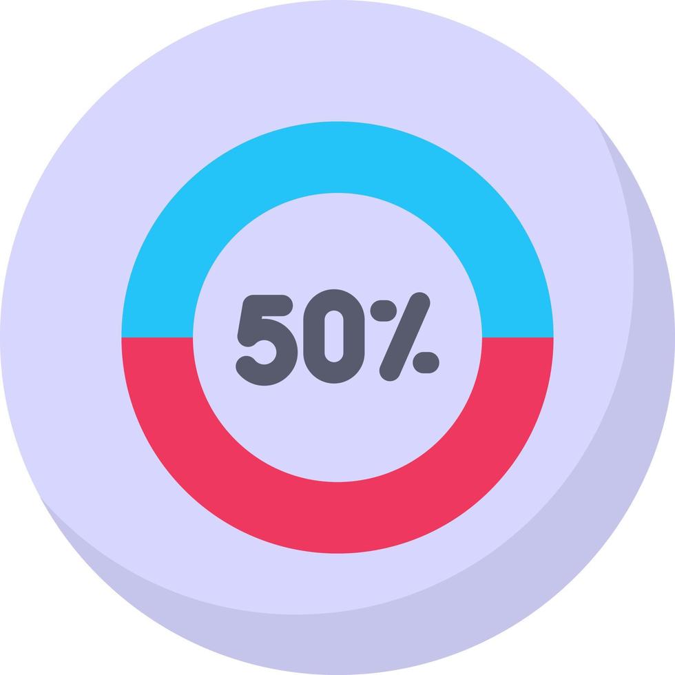 Half Pie Chart Vector Icon Design