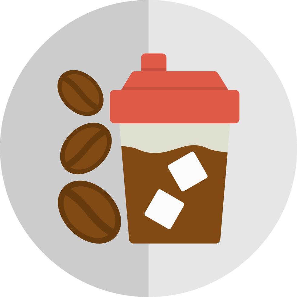 Iced Coffee Vector Icon Design