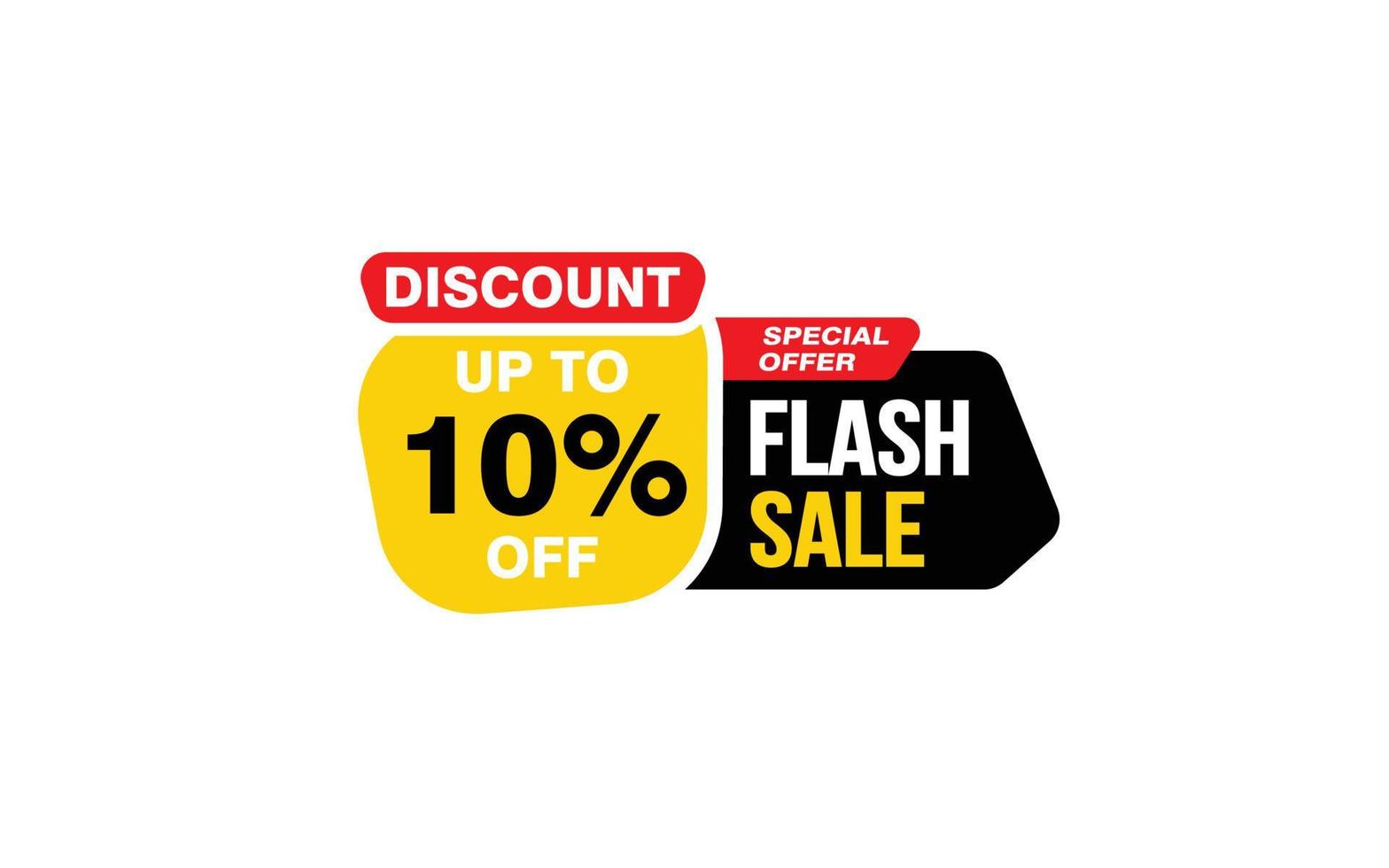 10 Percent FLASH SALE offer, clearance, promotion banner layout with sticker style. vector