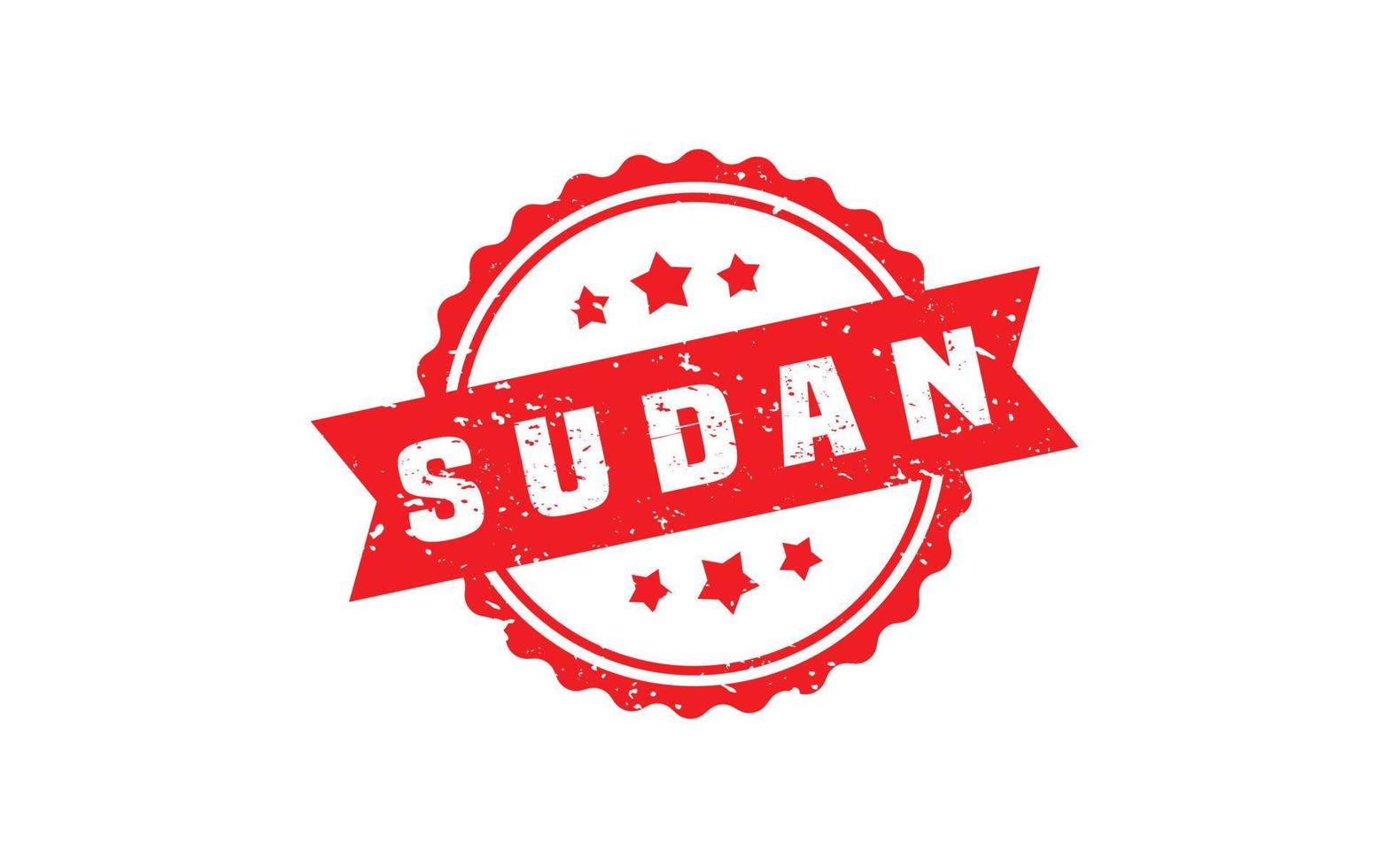 SUDAN stamp rubber with grunge style on white background vector