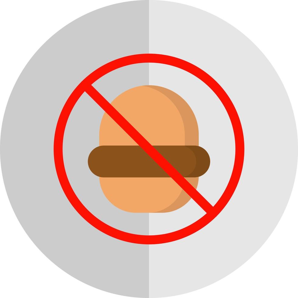 No Fast Food Vector Icon Design