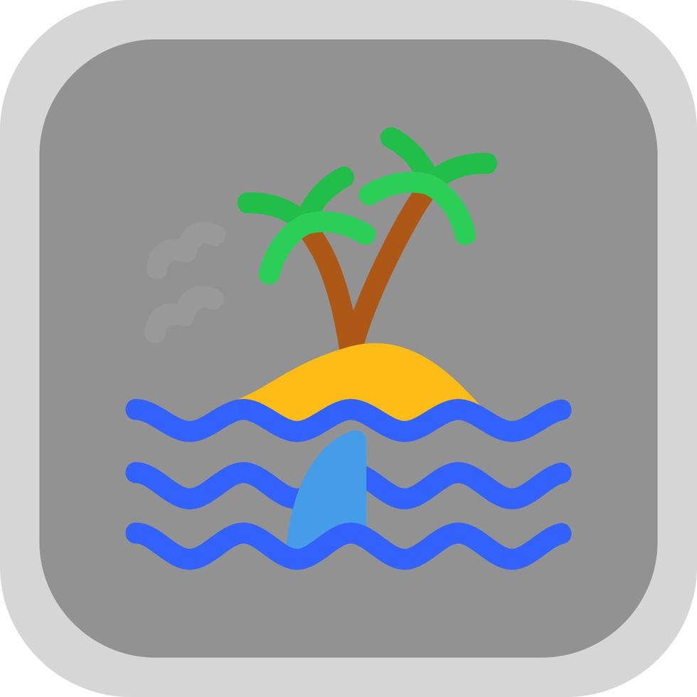Island Landscape Vector Icon Design
