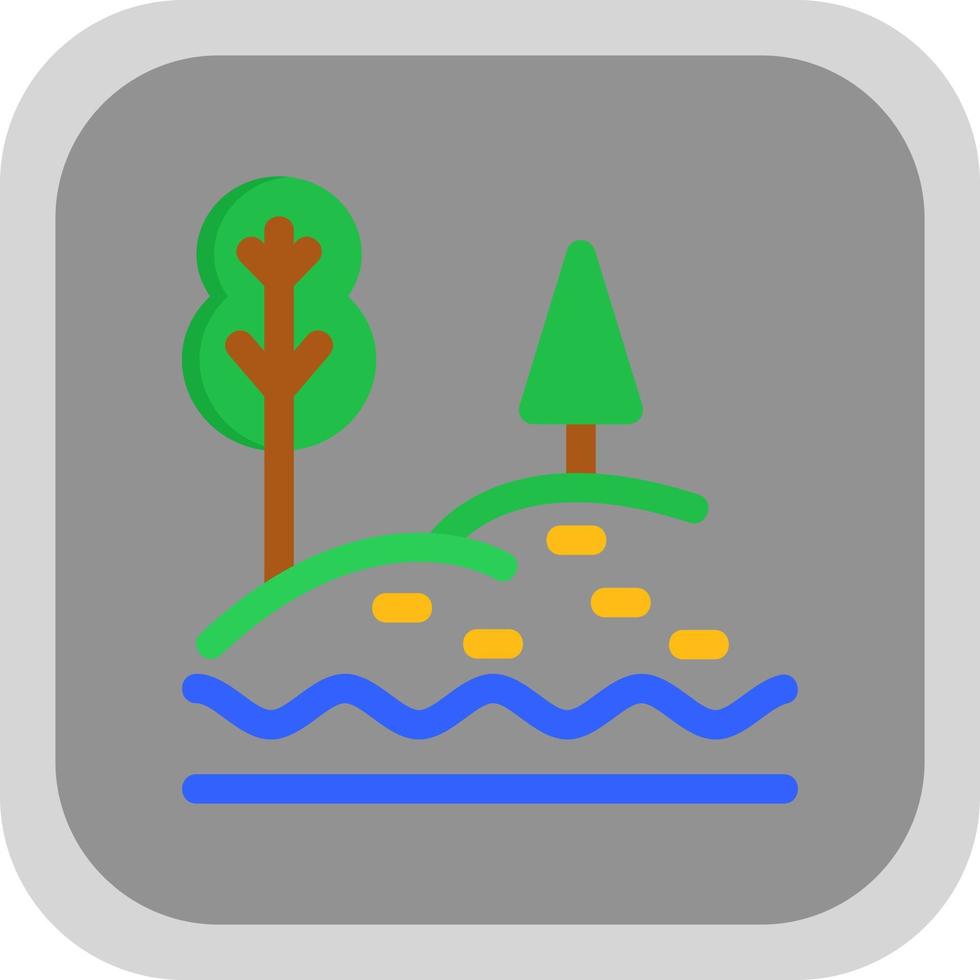 Lake Landscape Vector Icon Design