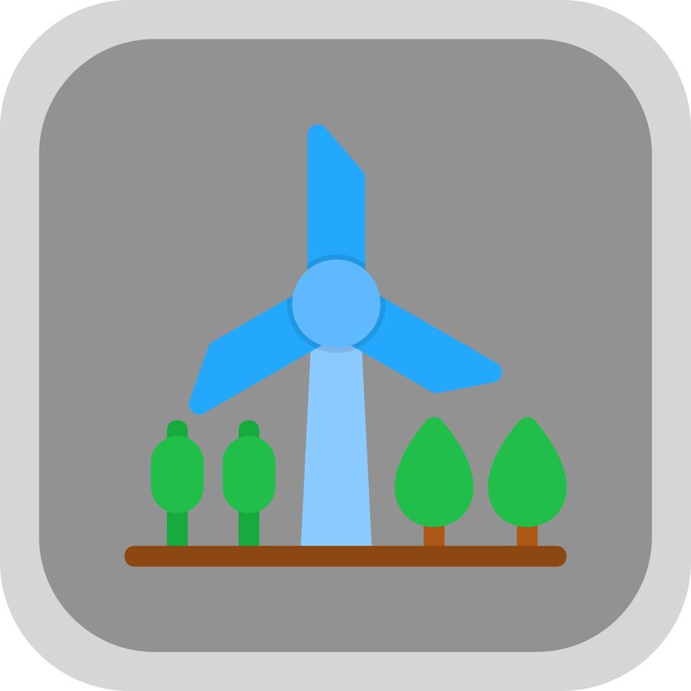 Windmill Landscape Vector Icon Design