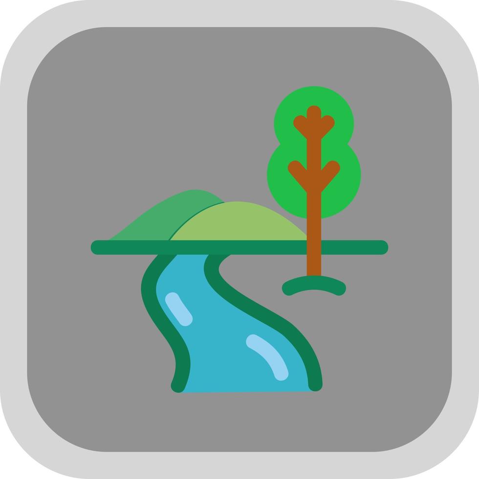 River Landscape Vector Icon Design