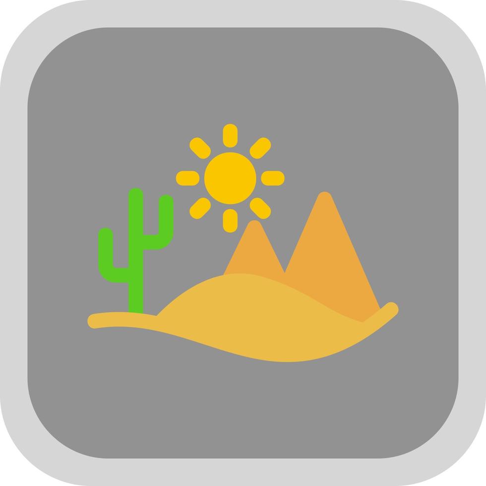 Desert Landscape Vector Icon Design