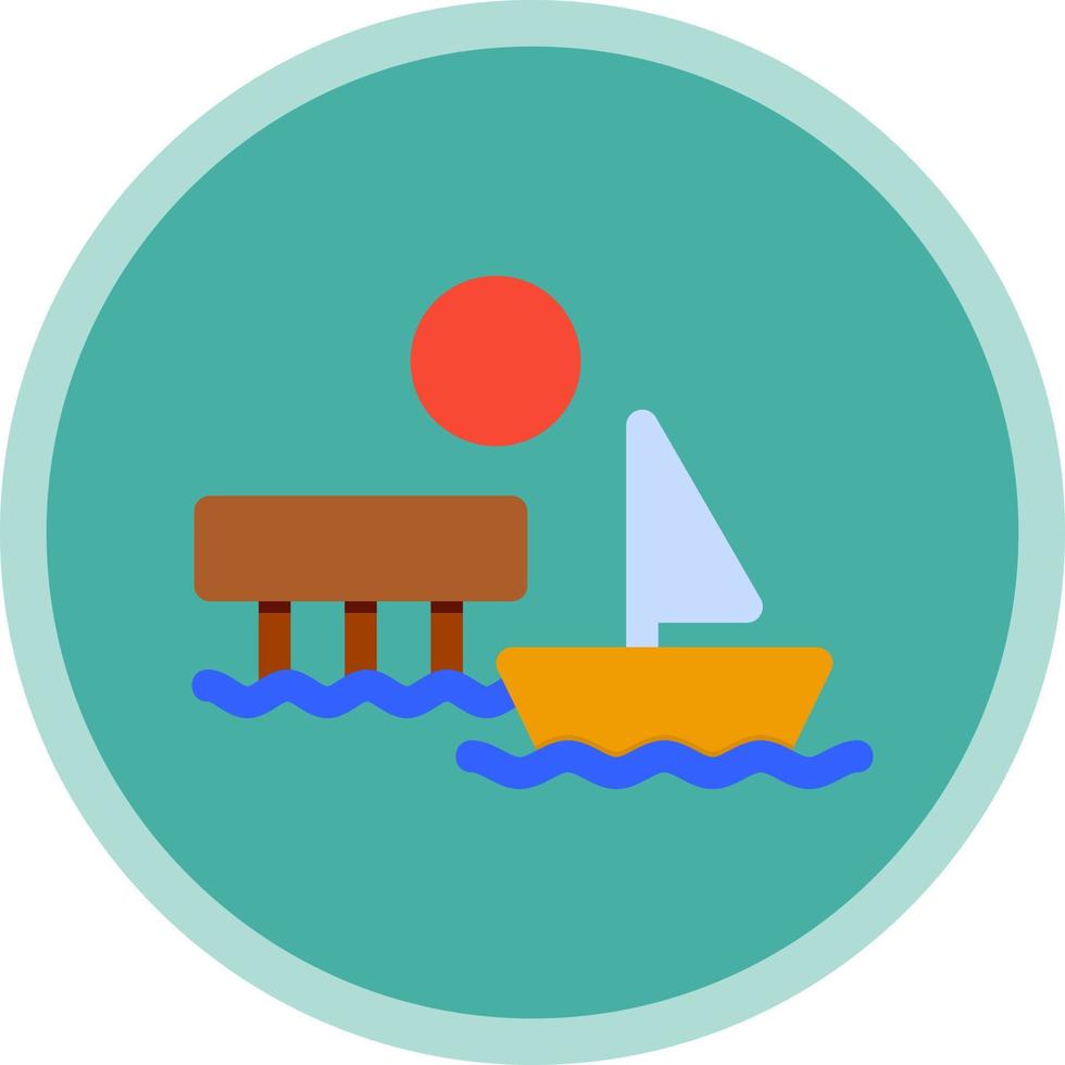 Dock Landscape Vector Icon Design