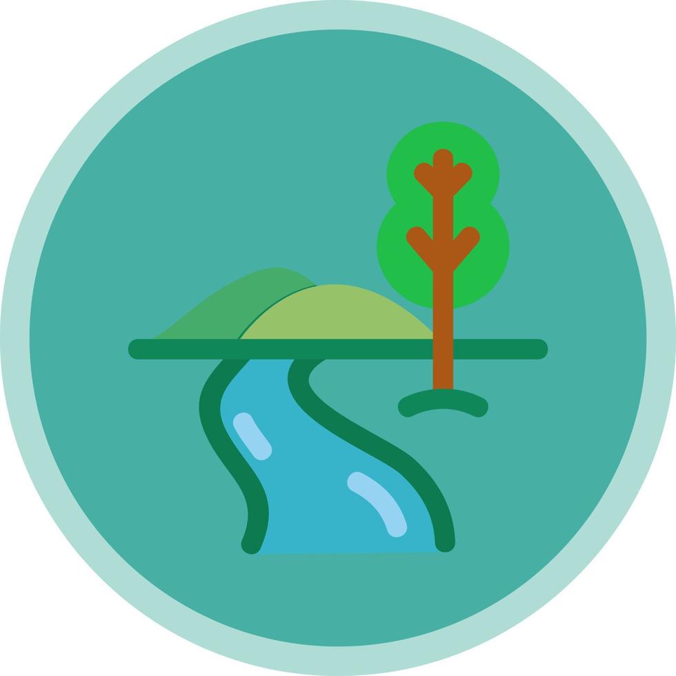 River Landscape Vector Icon Design