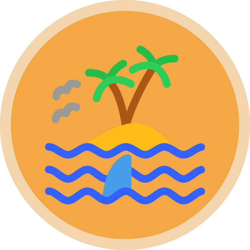 Island Landscape Vector Icon Design