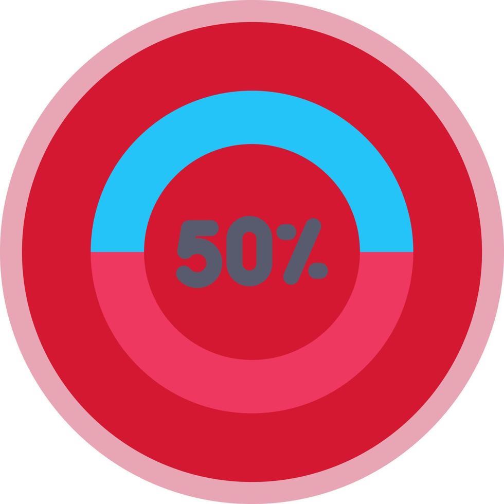 Half Pie Chart Vector Icon Design