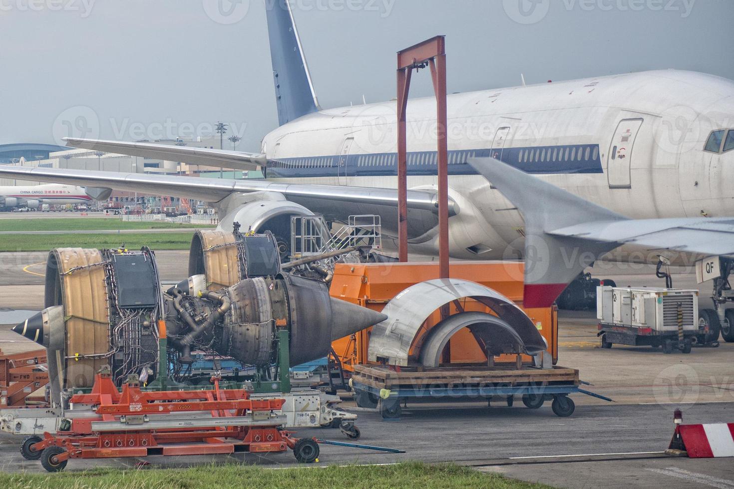 airplane engine in airport photo
