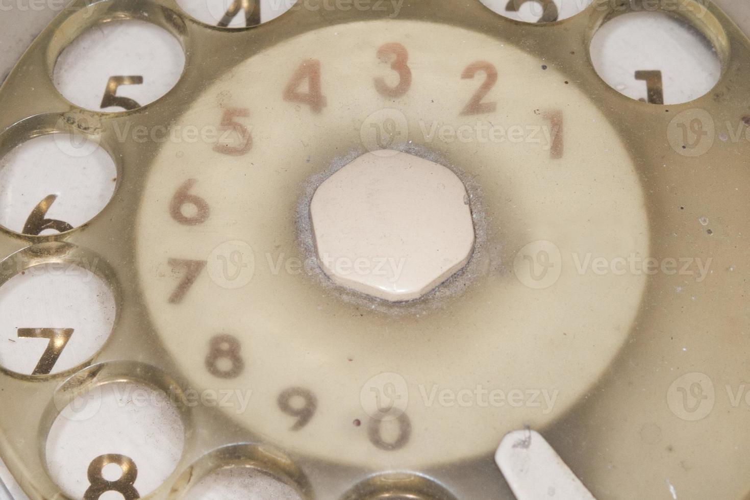 old scratched plastic telephone dial photo