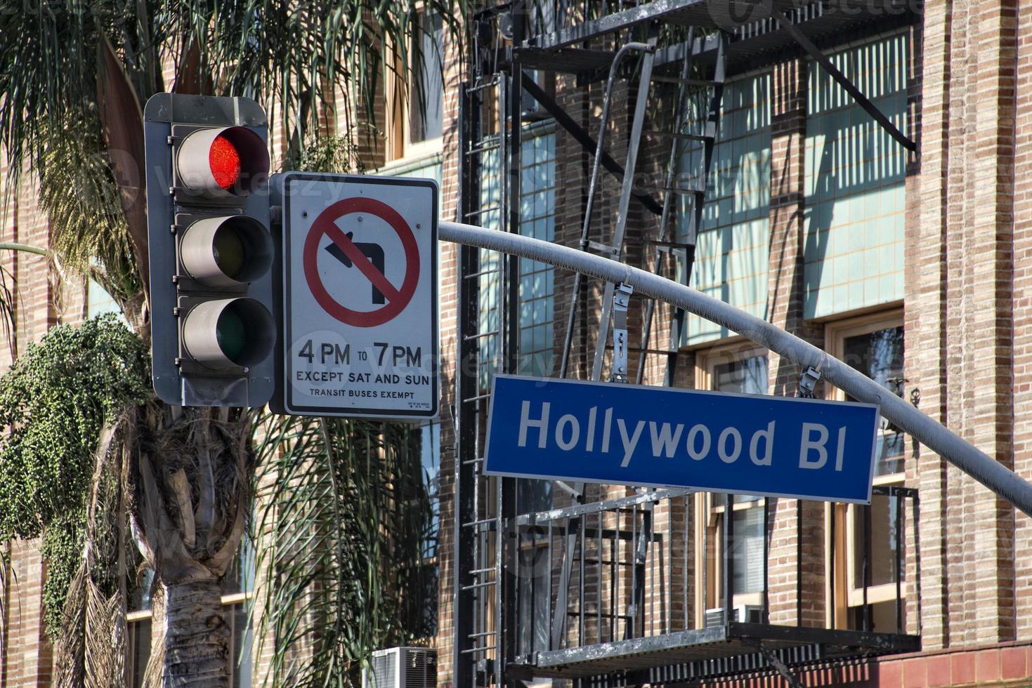 LA Hollywood Boulevard street sign photo