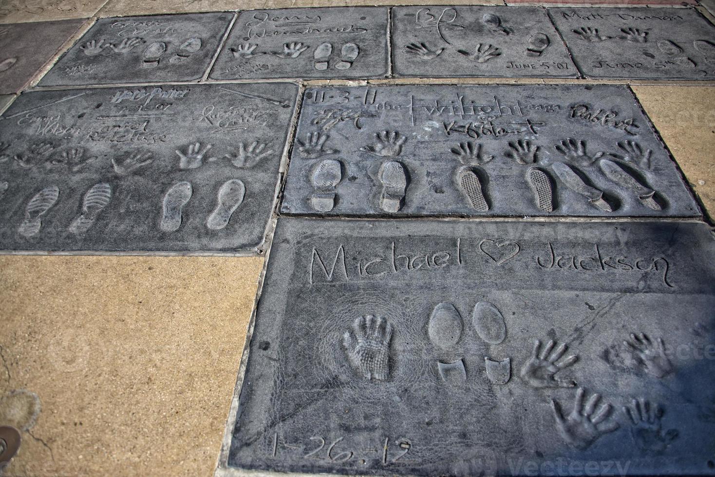 hollywood chinese theatre celebrities hand footprint photo