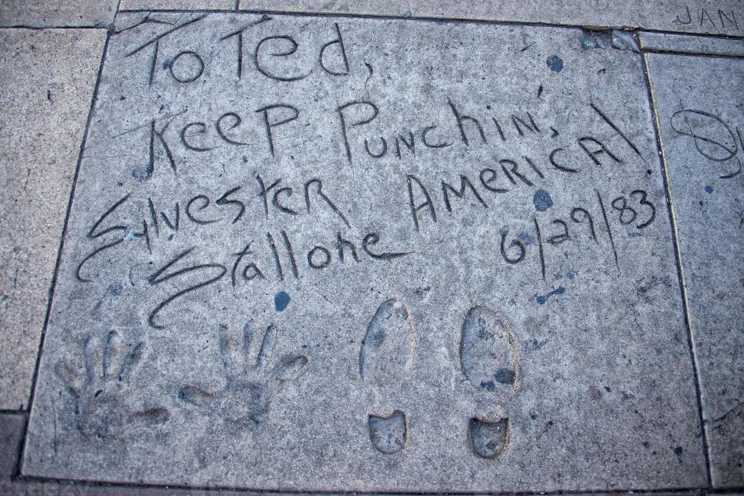 hollywood chinese theatre celebrities hand footprint photo