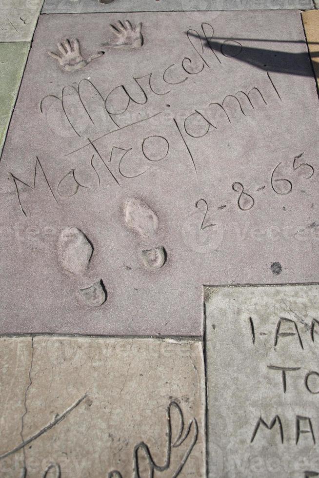 hollywood chinese theatre celebrities hand footprint photo