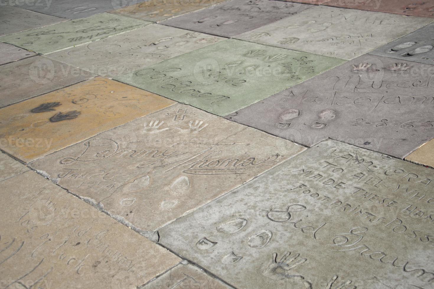 hollywood chinese theatre celebrities hand footprint photo