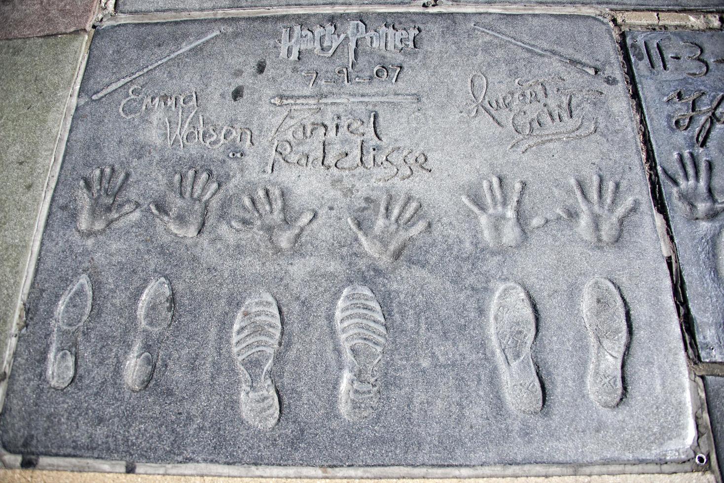 hollywood chinese theatre celebrities hand footprint photo