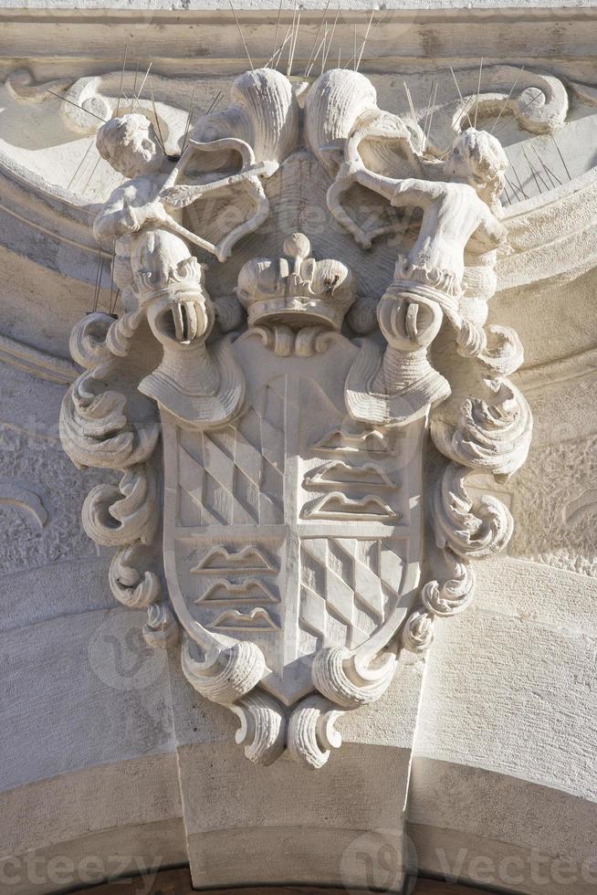 medieval bas relief bow emblem photo