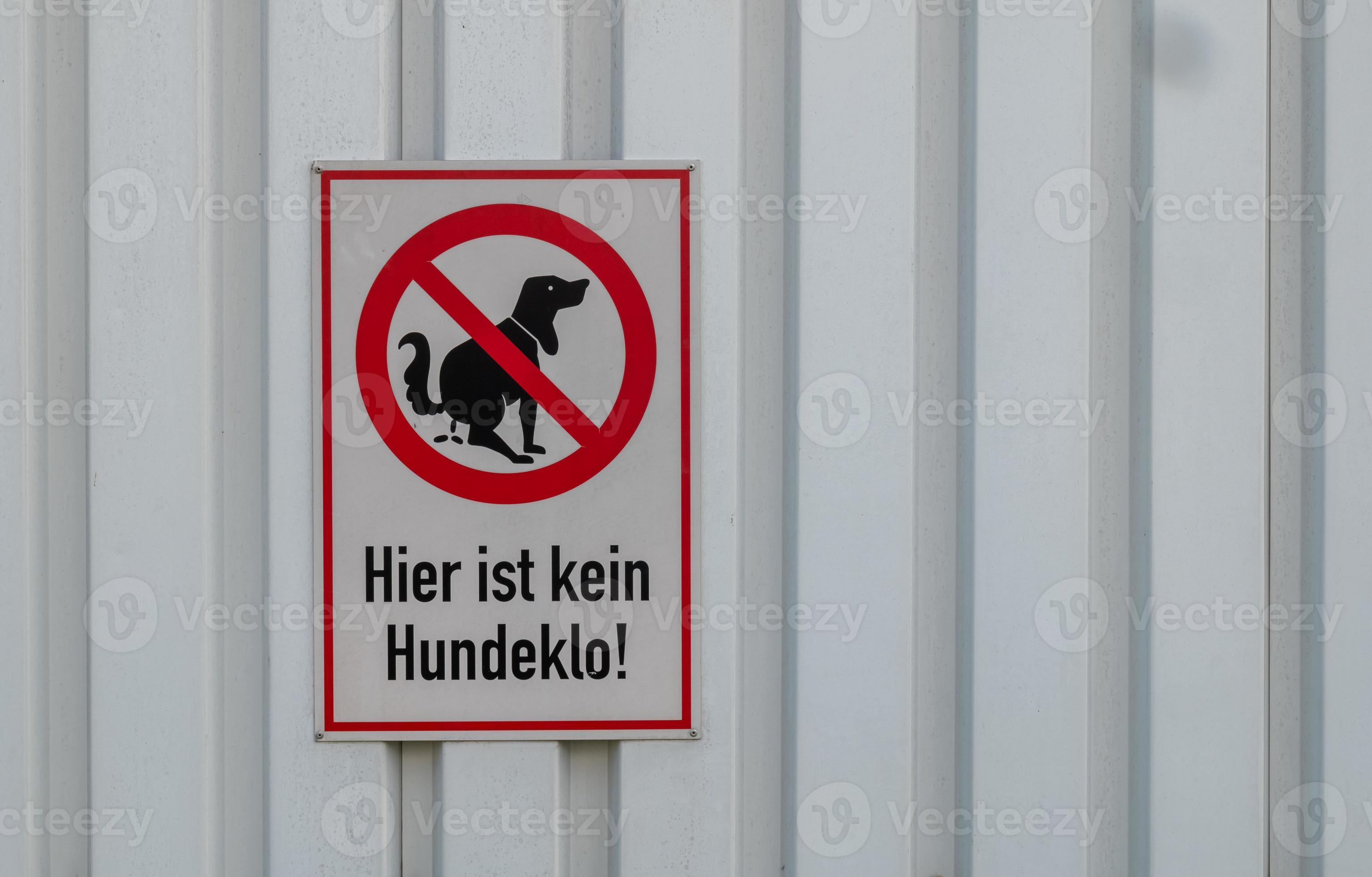 forbidden sign with the german words here is no dog litter box 20164379