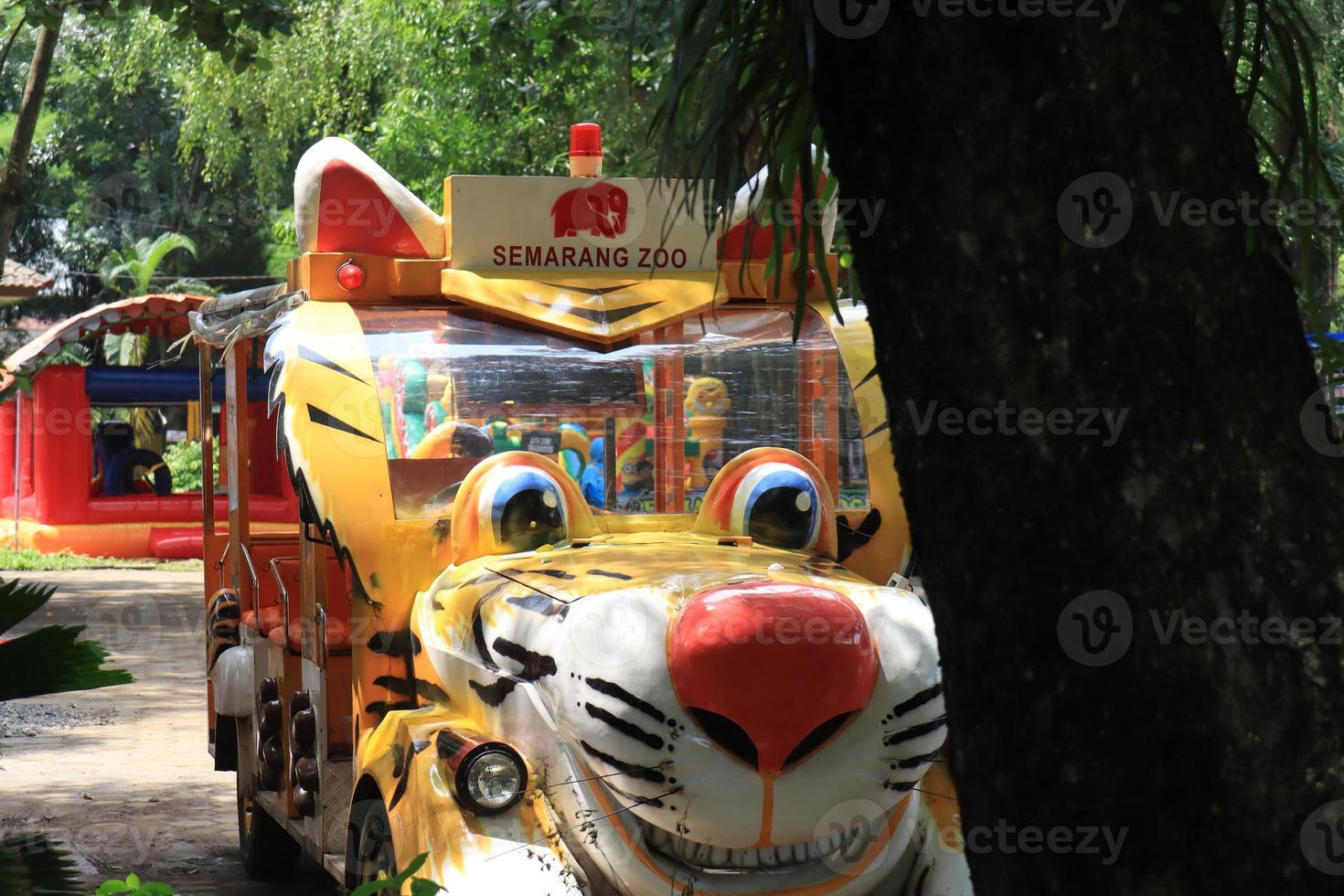 Semarang,December 2022.Zoo transport bus to go around with tourists photo