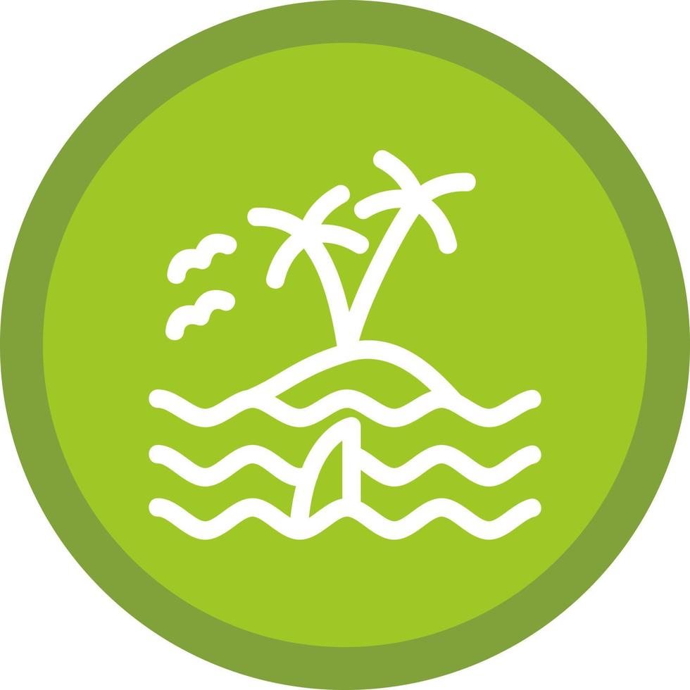 Island Landscape Vector Icon Design