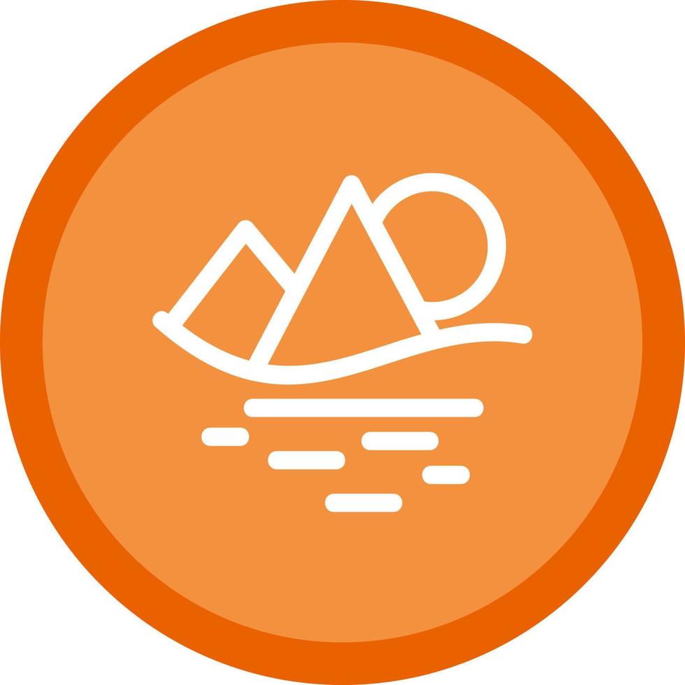 Sunset Landscape Vector Icon Design