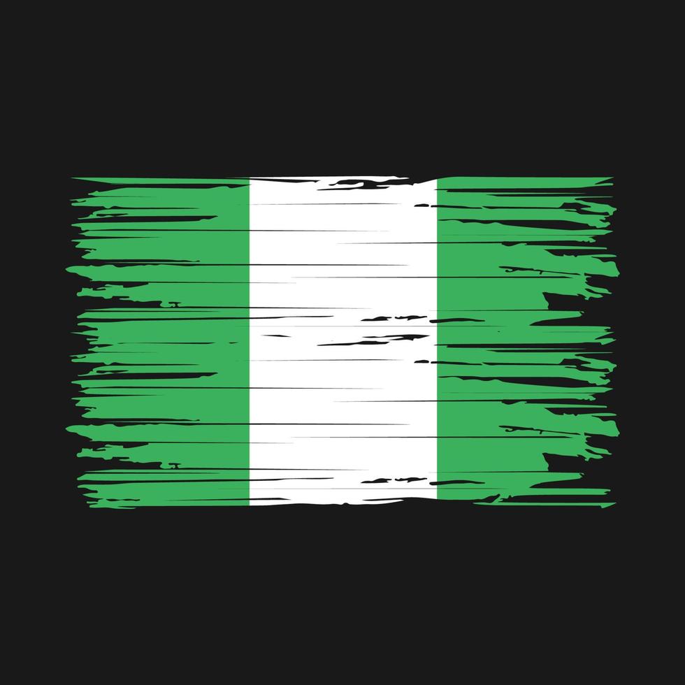 trazos de pincel de bandera de nigeria vector