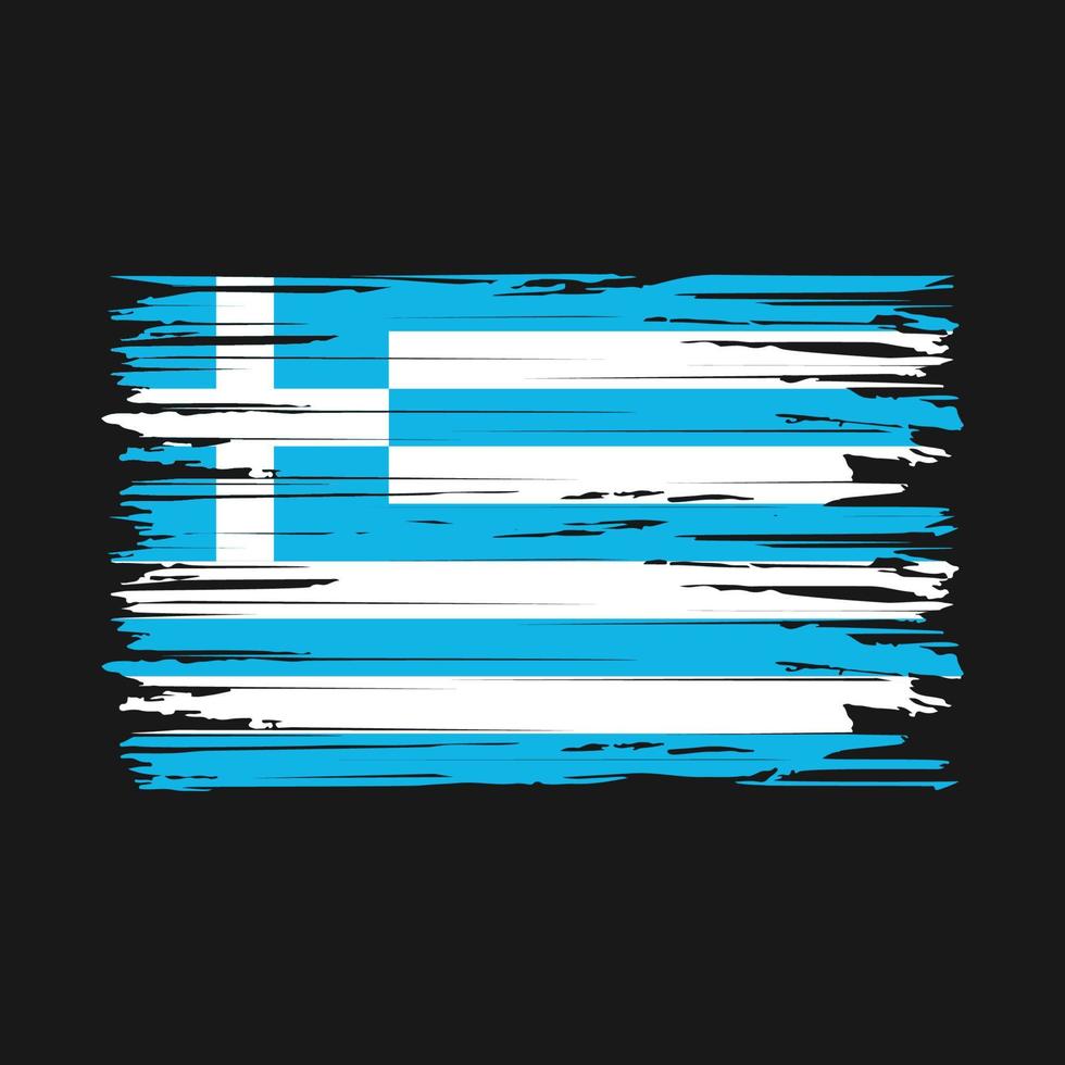 trazos de pincel de bandera de grecia vector