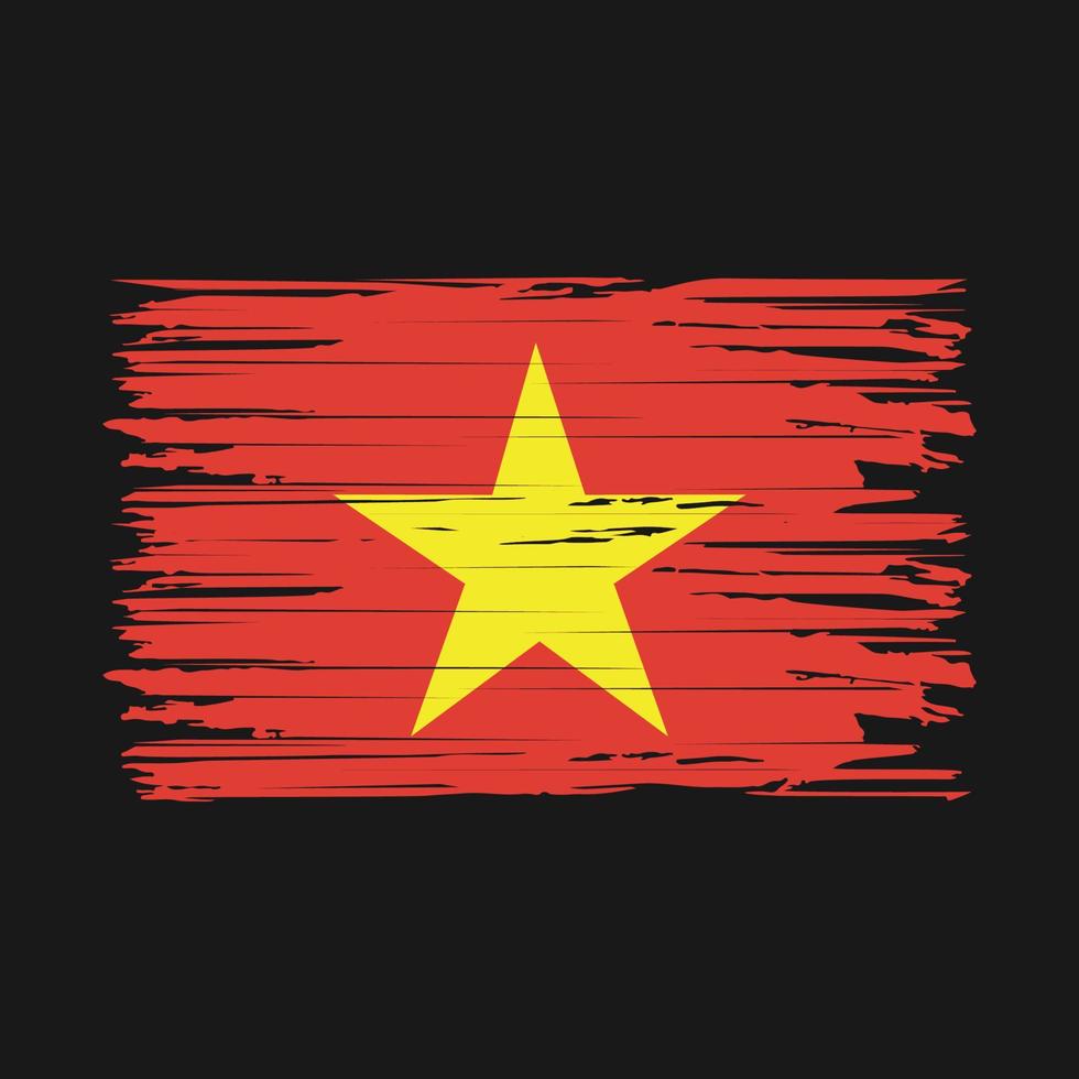 Vietnam Flag Brush Strokes vector