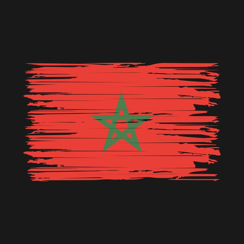 trazos de pincel de bandera de marruecos vector