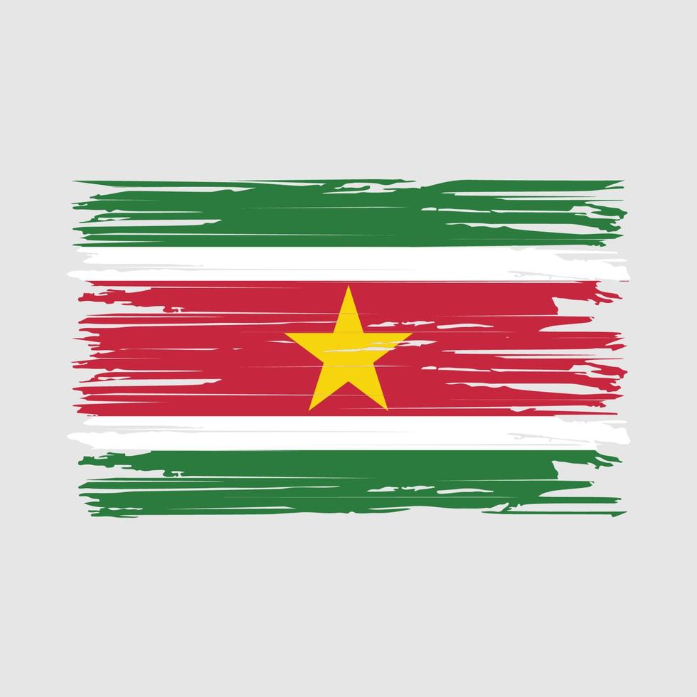 Suriname Flag Brush Strokes vector