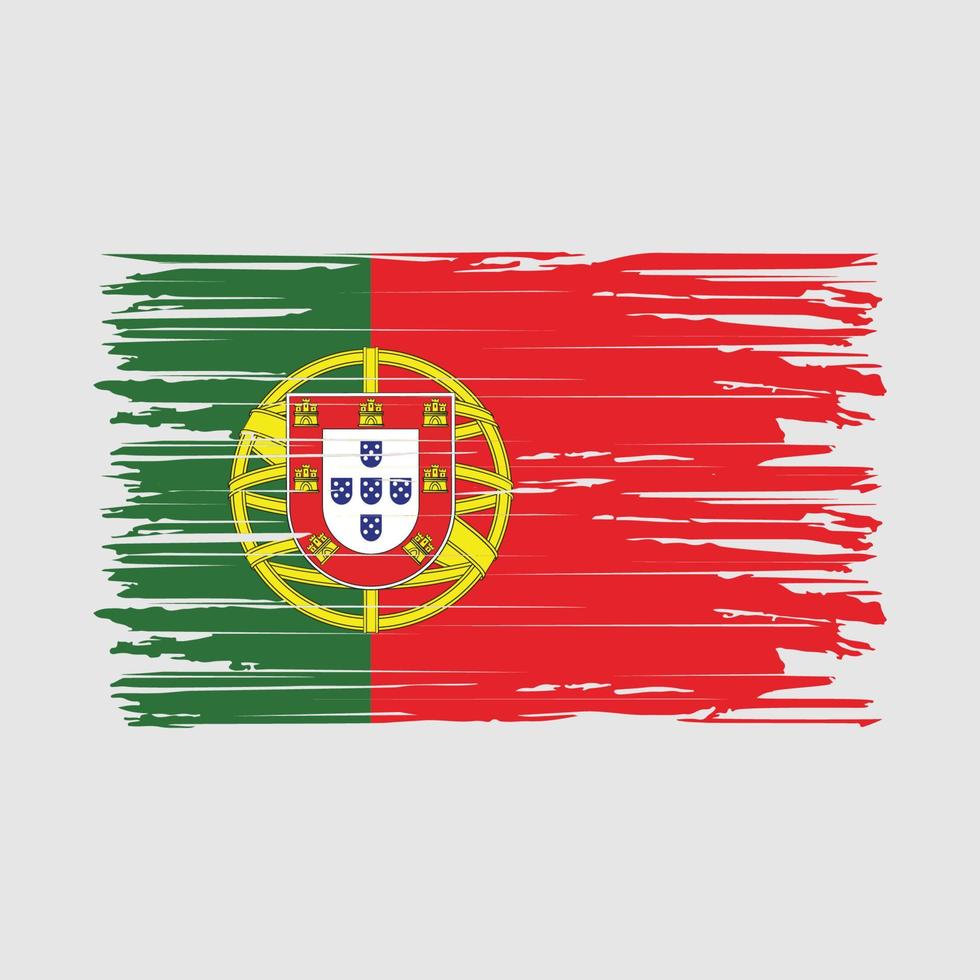 trazos de pincel de bandera de portugal vector