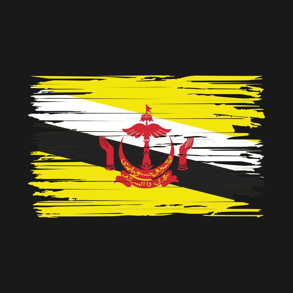 Brunei Flag Brush Strokes vector