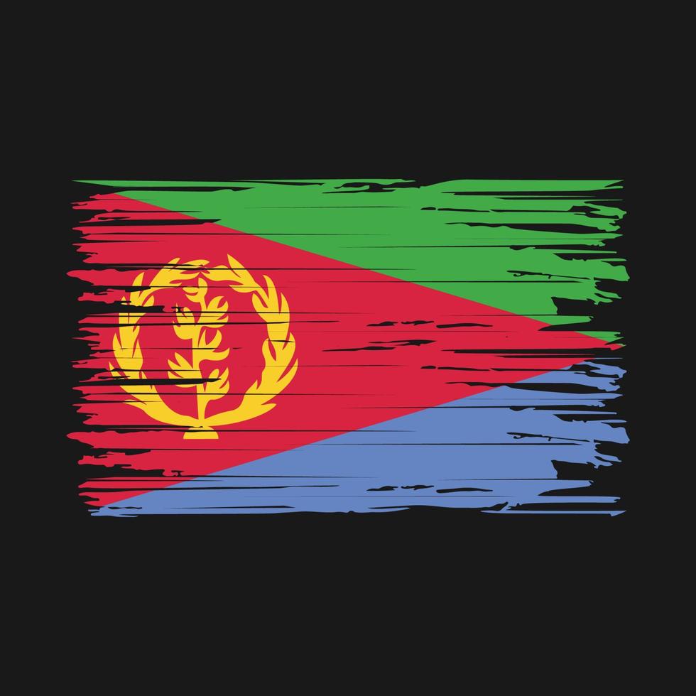 trazos de pincel de bandera de eritrea vector