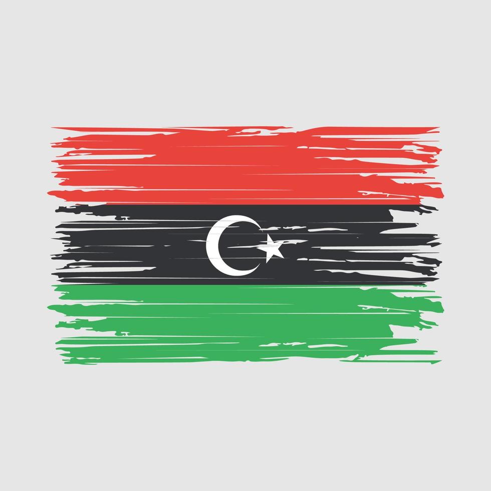 Libya Flag Brush Strokes vector