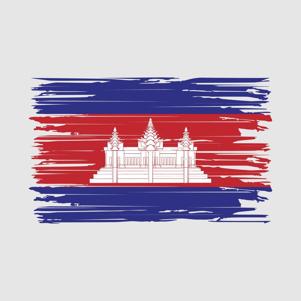 trazos de pincel de bandera de camboya vector