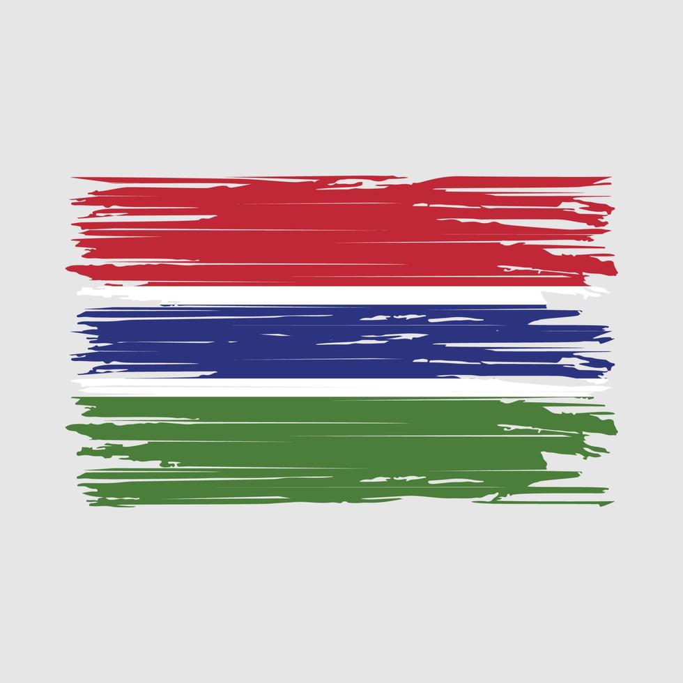 Gambia Flag Brush Strokes vector