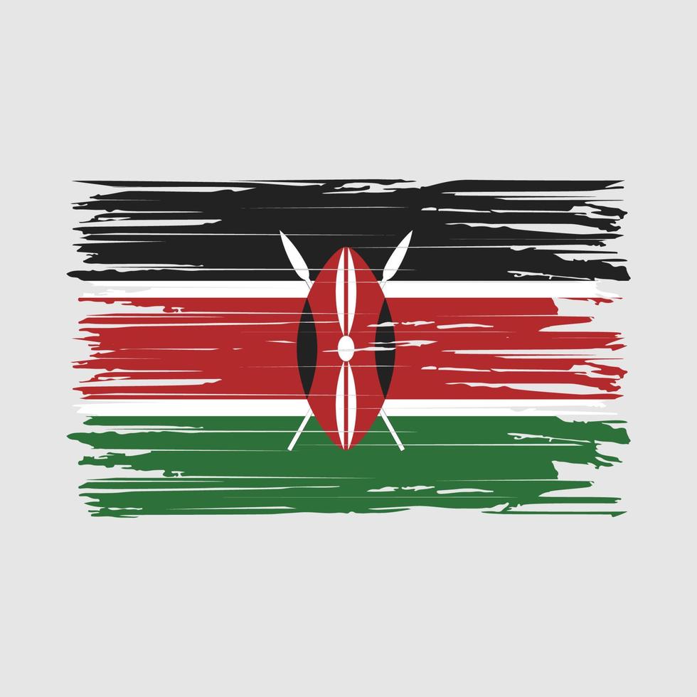 Kenya Flag Brush Strokes vector