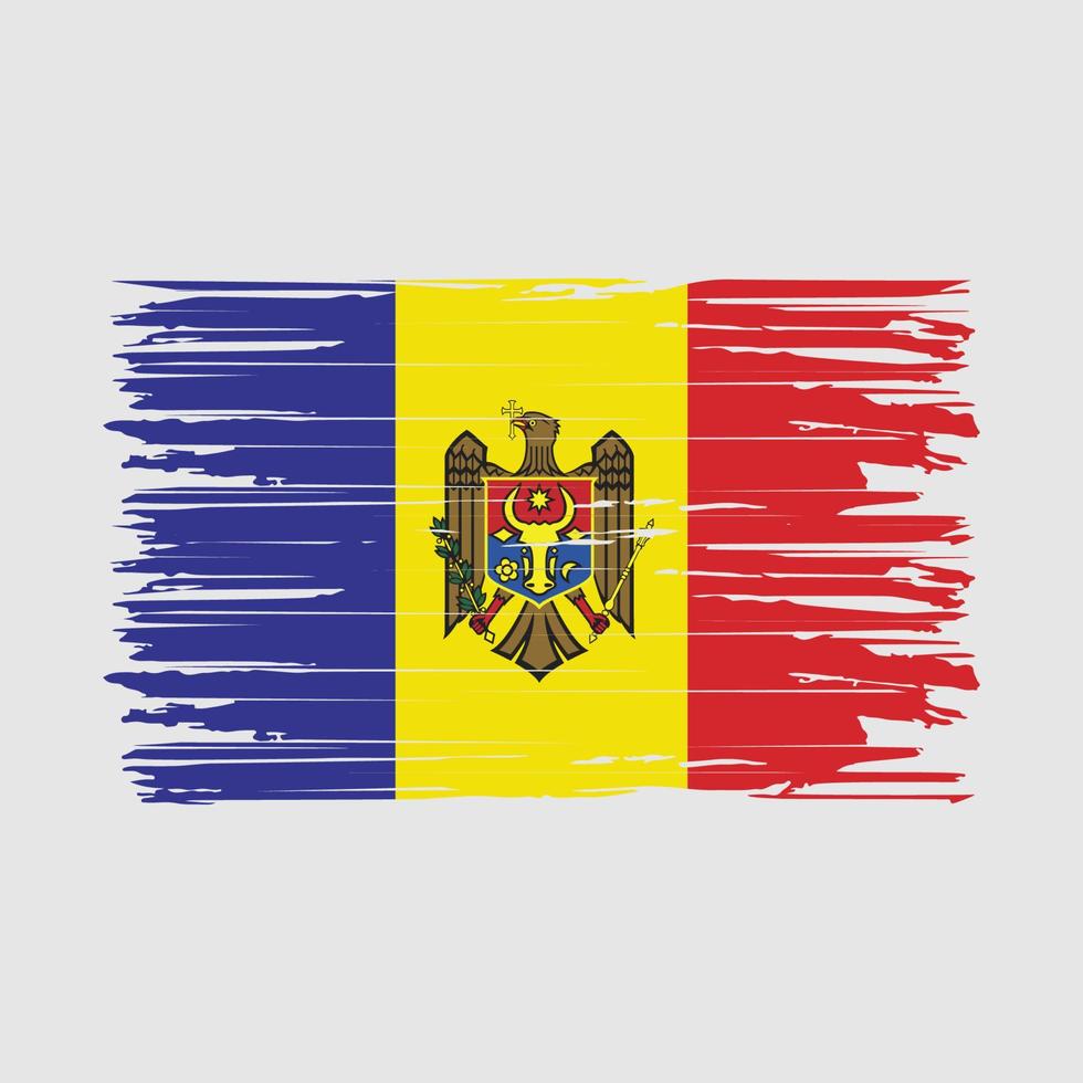 trazos de pincel de bandera de moldavia vector