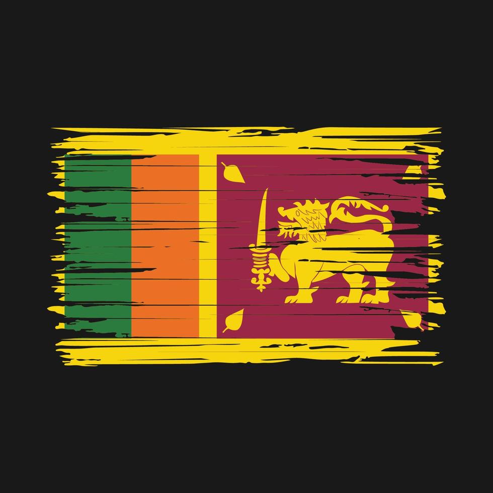 trazos de pincel de bandera de sri lanka vector