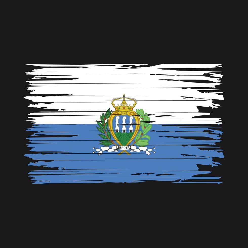 trazos de pincel de bandera de san marino vector