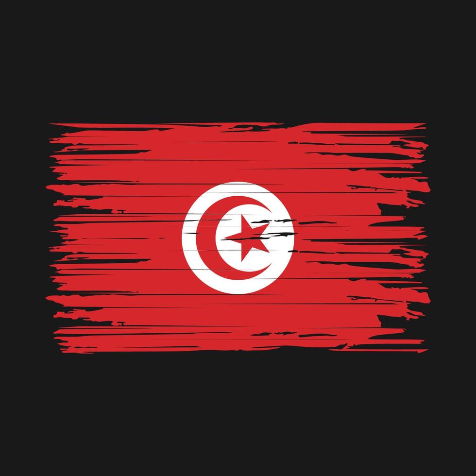 Tunisia Flag Brush Strokes vector
