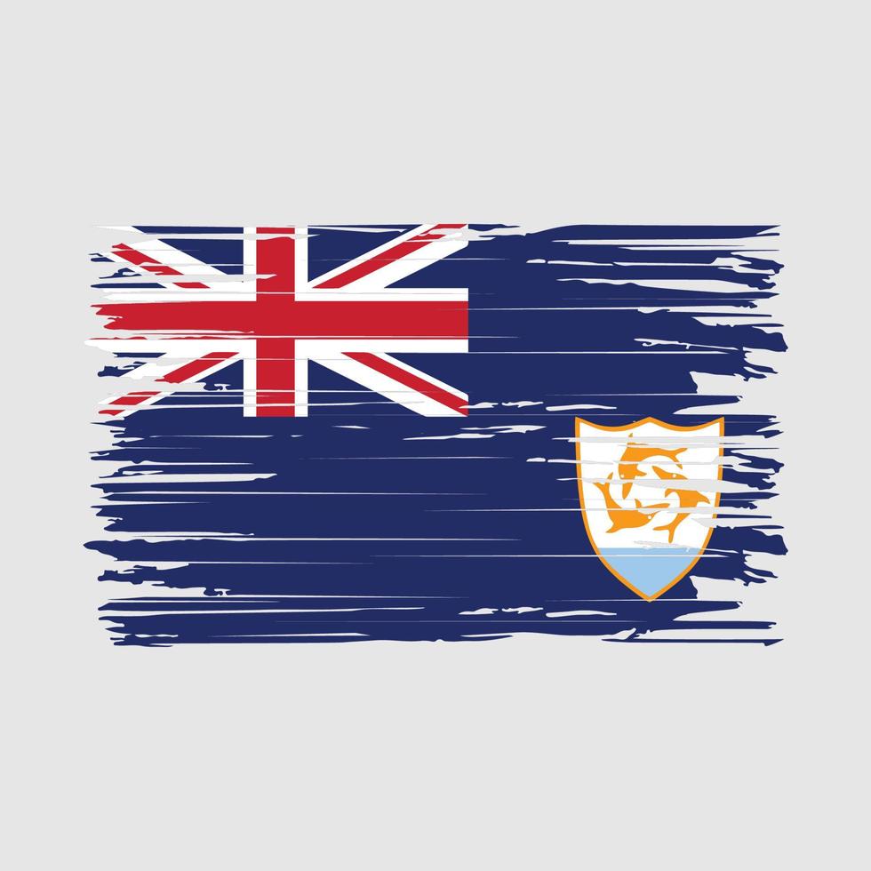 Anguilla Flag Brush Strokes vector