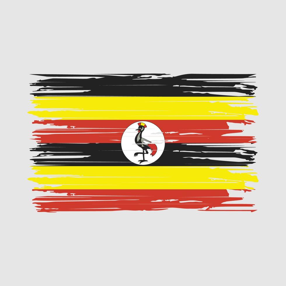 trazos de pincel de bandera de uganda vector